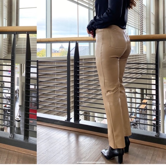 Wilfred Faux Leather Vegan Tan Melina Pants size 2 - Picture 2 of 15